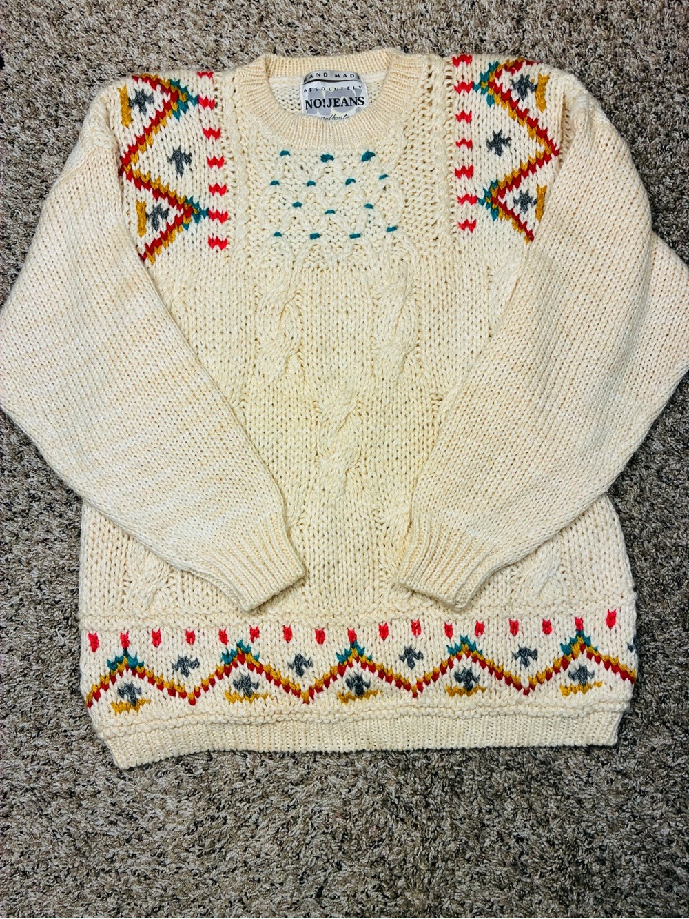 VTG Absolutely No Jeans Hand Knit Pullover Raime Sweater
